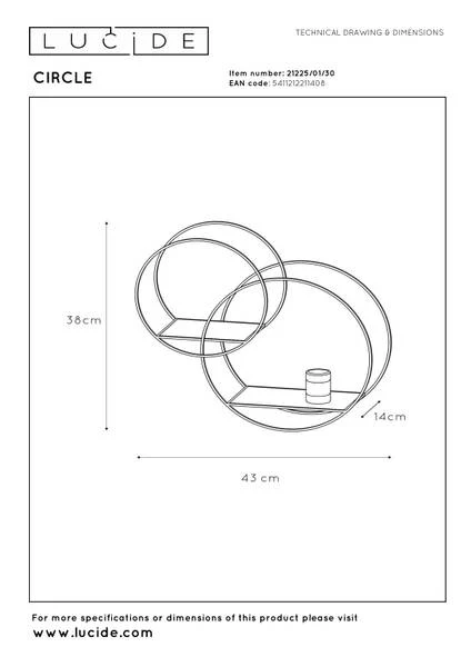 Wandleuchte Circle - Eisen - Schwarz - Image 11