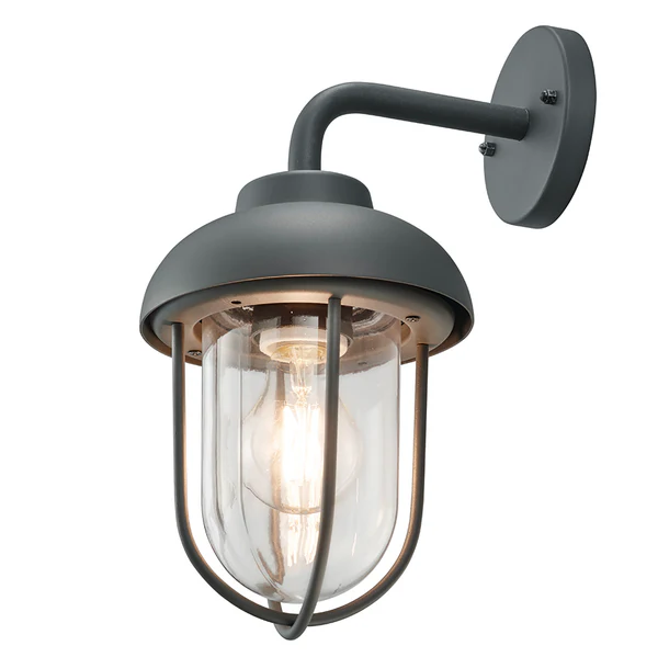 Wandleuchte Duero - Klarglas / Aluminium - 1-flammig - Anthrazit