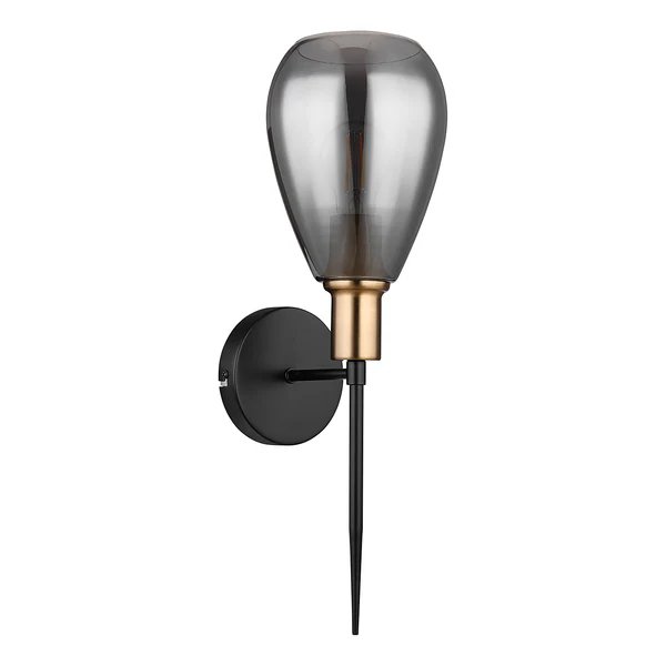 Wandleuchte Fanni - Rauchglas / Eisen - Schwarz - 1-flammig - Image 3