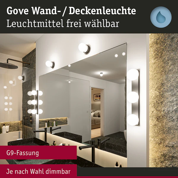 Wandleuchte Gove Balken - Opalglas / Aluminium - 3-flammig - Schwarz - Image 10