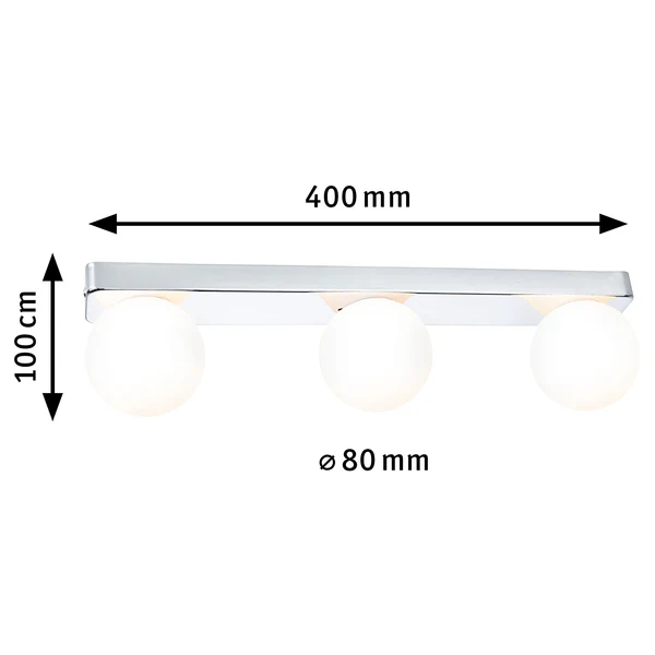 Wandleuchte Gove Balken - Opalglas / Chrom - 3-flammig - Chrom - Image 11