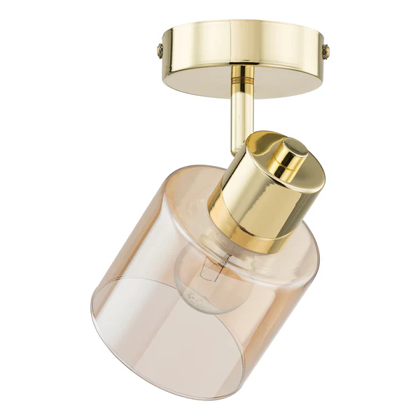 Wandleuchte KOLIND - Metall Gold glänzend / Glas Bernsteinfarben - Image 4