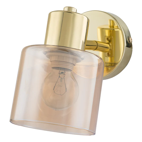 Wandleuchte KOLIND - Metall Gold glänzend / Glas Bernsteinfarben - Image 6