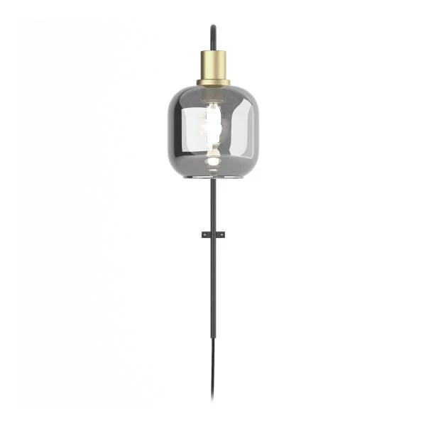 Wandleuchte MOME - Rauchglas / Eisen - 1-flammig - Höhe: 57 cm - Image 7