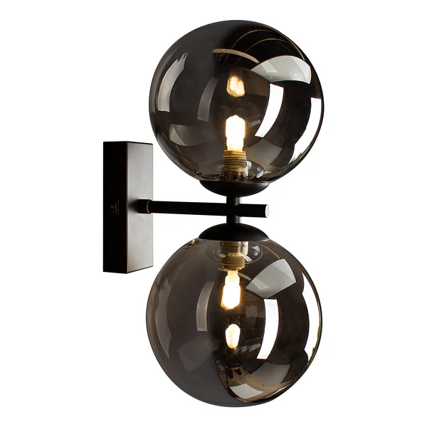 Wandleuchte Neptun - Rauchglas / Eisen - Schwarz - Image 4