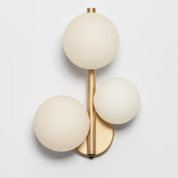 Wandleuchte Odillia Typ A - Klarglas / Aluminium - 3-flammig - Gold