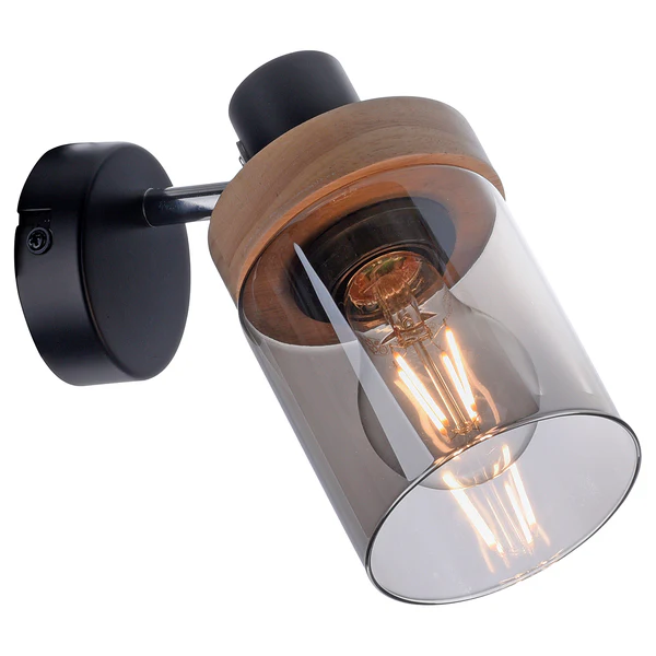 Wandleuchte Pasqual - Rauchglas / Eisen - Flammenanzahl: 1 - Image 4