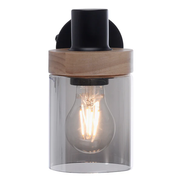 Wandleuchte Pasqual - Rauchglas / Eisen - Flammenanzahl: 1 - Image 5