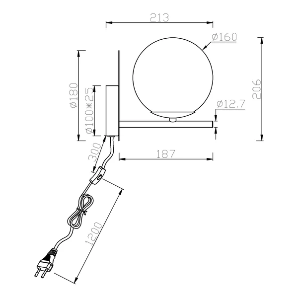 Wandleuchte Pure I - Glas / Aluminium - 1-flammig - Image 3