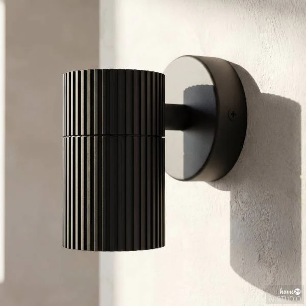 Wandleuchte Tomelloso - Aluminium - Schwarz - Flammenanzahl: 1