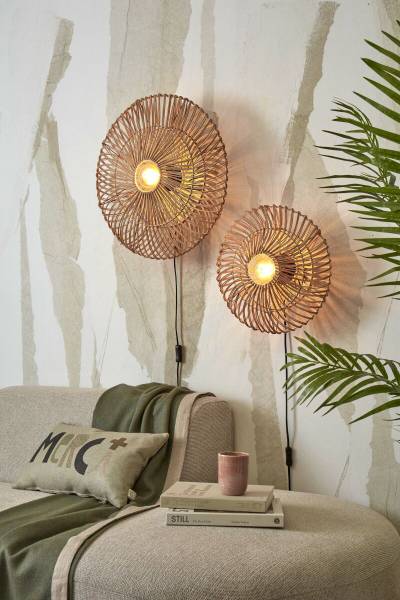 Wandleuchte Zanzibar - Rattan - Beige - Beige - Image 3