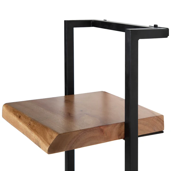 Wandregal Kaawo II - Akazie massiv / Metall - Akazie / Schwarz - Höhe: 100 cm - Image 8