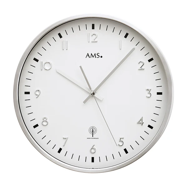 Wanduhr Con Con - Funk - Silber / Weiß - Durchmesser: 32 cm