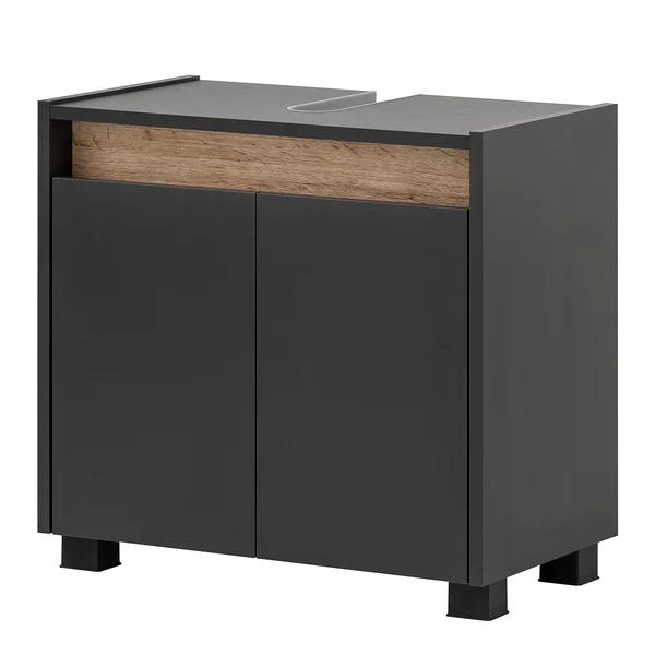 Waschbeckenunterschrank Cosmo - Anthrazit - Breite: 57 cm