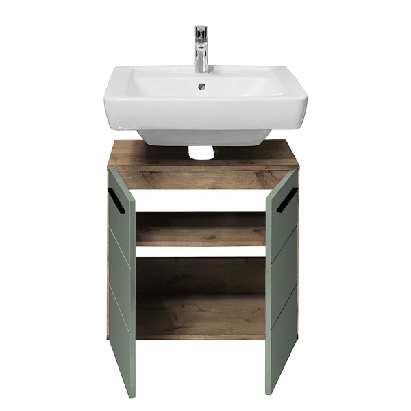 Waschbeckenunterschrank Poway - Mintgrau - Image 6