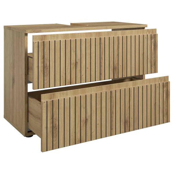 Waschbeckenunterschrank Rookerie - Eiche Artisan Dekor - Breite: 80 cm - Image 6