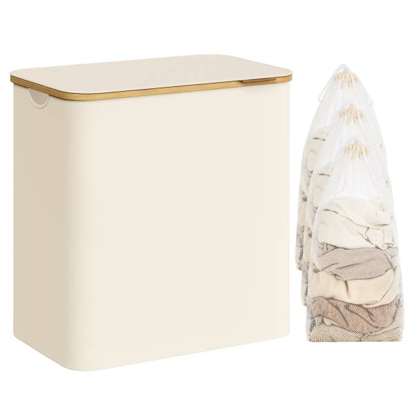 Wäschekorb Ekana - Bambus - Weiß - 60 x 39 cm - Image 4