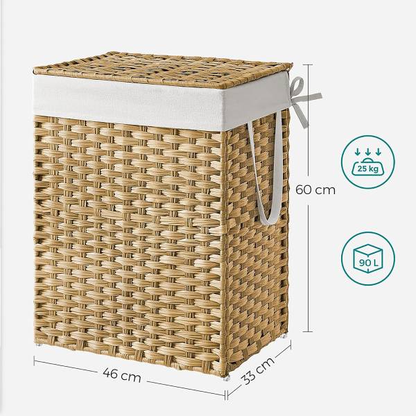 Wäschekorb Impor - Gelb - Polyester - Eisen - Polyethylen - 46 x 61 x 32 cm - Image 4