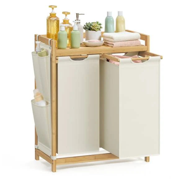 Wäschekorb Kabai - Bambus - Weiß - Breite: 67 cm - Image 3