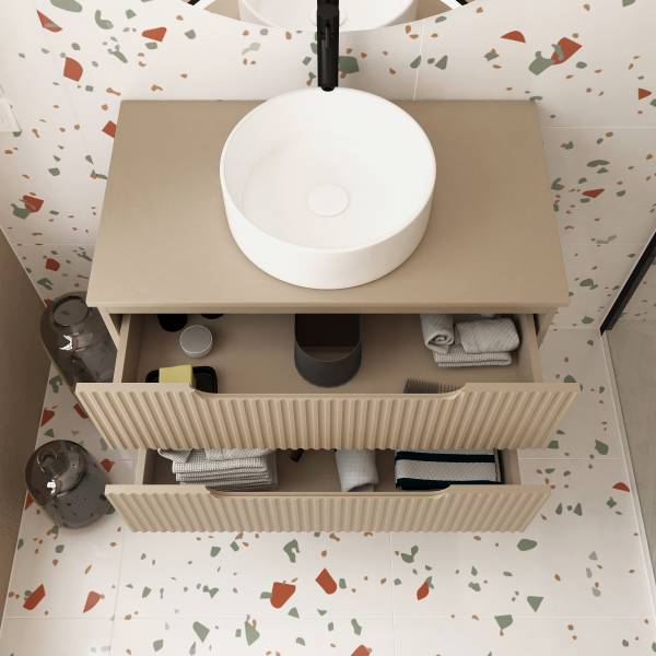 Waschtischplatte COLORIA 80 cm - Taupe - Image 2