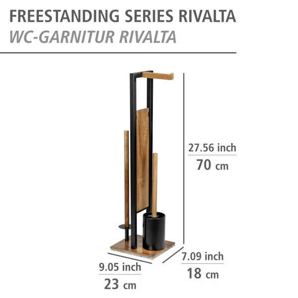 WC-Garnitur Rivalta - Stahl / Akazie - Braun / Schwarz - Image 10