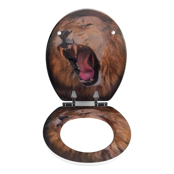 WC-Sitz Lion - MDF (Mitteldichte Holzfaserplatte) - Gelbbraun - Image 2