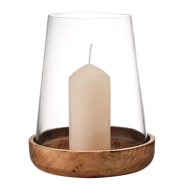 Windlicht FOREST - Glas / Mangoholz - Braun - Image 3