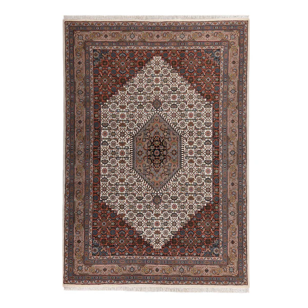 Wollteppich Benares Bidjar - 100 % Schurwolle - Creme - 70 x 140 cm