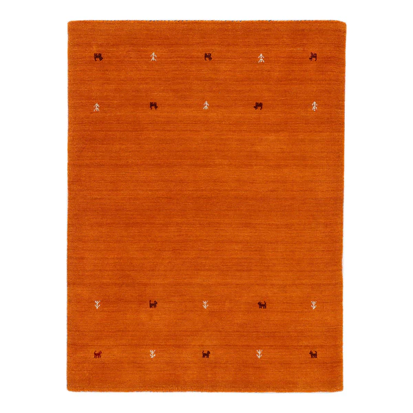 Wollteppich Gabbeh Uni - Wolle - Orange - 120 x 170 cm
