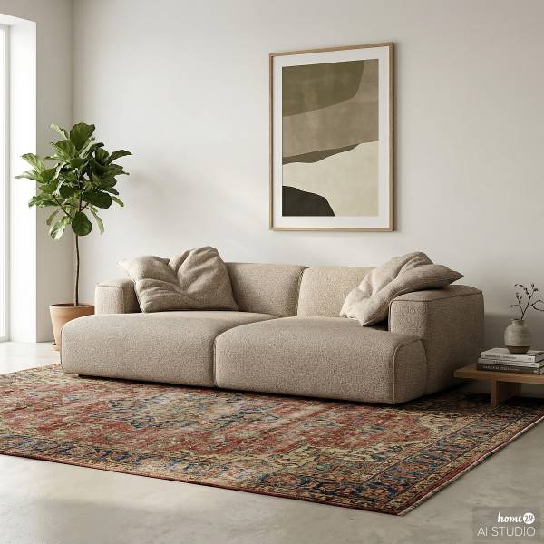 XL-Loungekissen HUDSON 2er-Set - Webstoff Amaris: Beige - Image 2